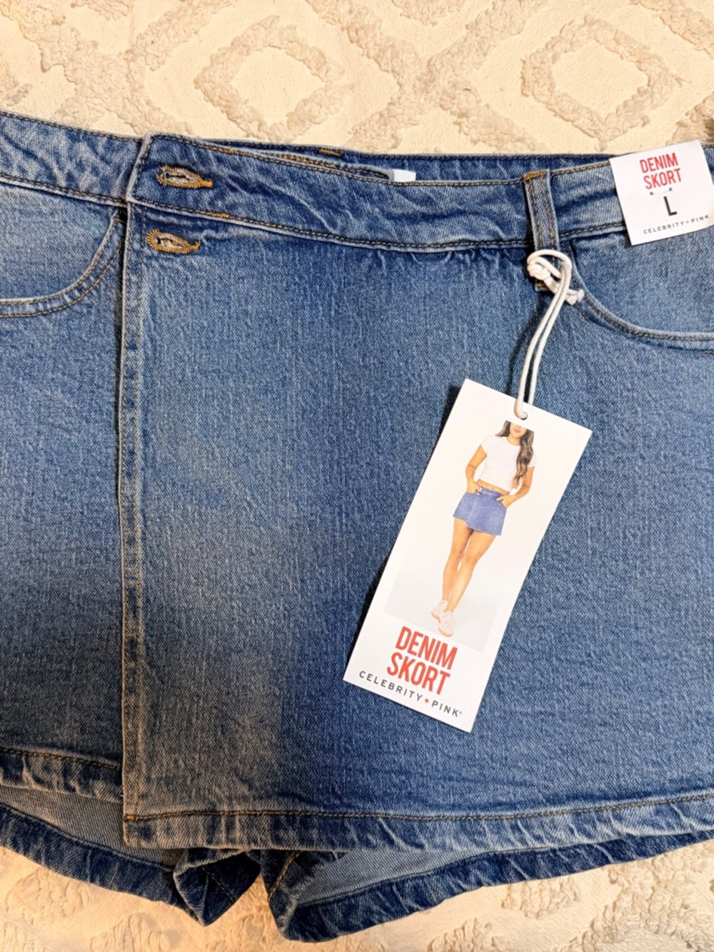 DENIM SKORT Celebrity Pink Size Large